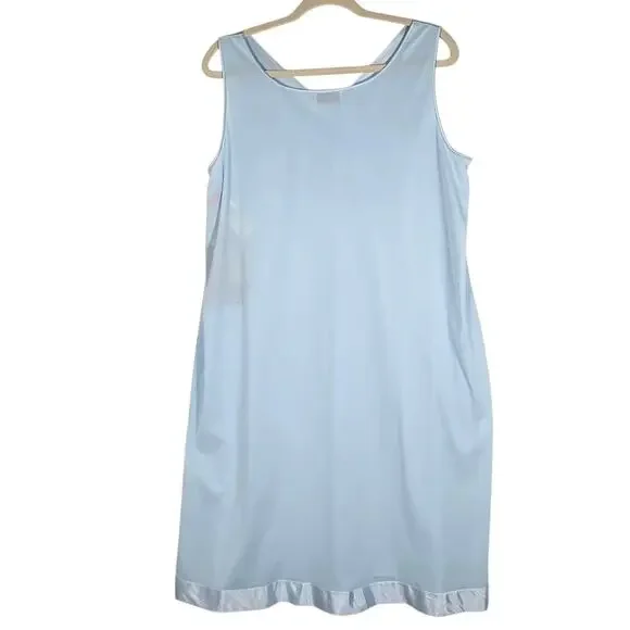 Vintage Vanity Fair Nightgown Robe Set Coloratura Womens Large Blue Made USA 90s